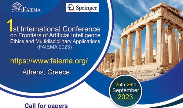 SPRINGER 1ST INTERNATIONAL CONFERENCE ON FRONTIERS OF ARTIFICIAL INTELLIGENCE, ETHICS, AND MULTIDISCIPLINARY APPLICATIONS