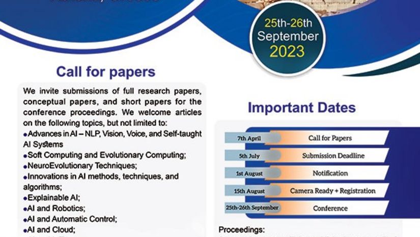 SPRINGER 1ST INTERNATIONAL CONFERENCE ON FRONTIERS OF ARTIFICIAL INTELLIGENCE, ETHICS, AND MULTIDISCIPLINARY APPLICATIONS